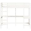 vidaXL Loft Bed without Mattress White 90x190 cm Single Solid Wood Pine