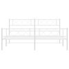 vidaXL Metal Bed Frame without Mattress with Footboard White 200x200cm