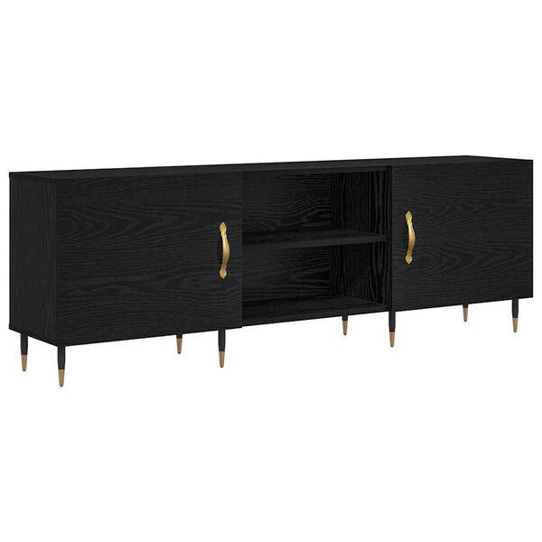 vidaXL TV Cabinet Black oak 150 x 30 x 50 cm Engineered wood