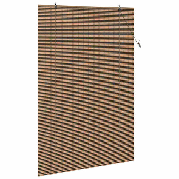 vidaXL Roller Blind with Curtains Manual Brown 140 x 220 cm Bamboo
