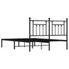 vidaXL Metal Bed Frame without Mattress with Headboard Black 140x200cm