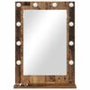 vidaXL Vanity Mirror with LED Strip Lights Artisan Oak 70 x 50 x 18 cm