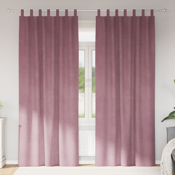 vidaXL Blackout Curtains 2 pcs Dark Pink 140 x 245 cm Velvet