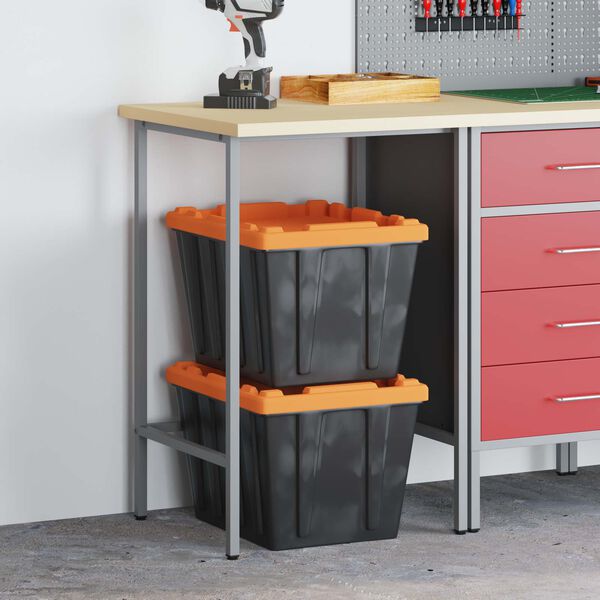 vidaXL Work Cabinet with Drawer 2 pcs Red and Grey 75 x 45 x 85 cm