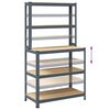 vidaXL 5-Layer Work Table with Shelves Anthracite Steel&Engineered Wood