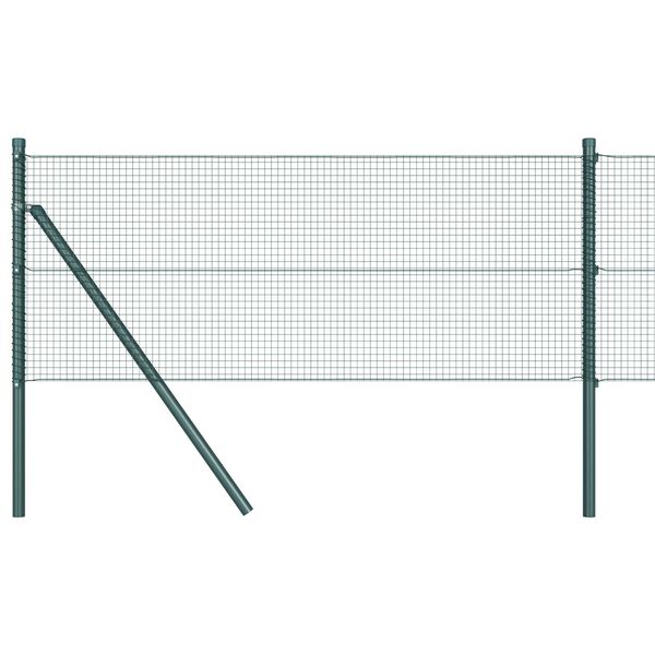 vidaXL Fence Post Green 10 x 0.8 m (16 x 16 mm mesh) Steel and PVC