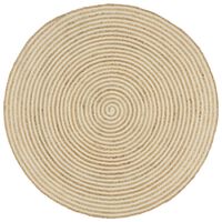 vidaXL Handmade Rug Jute with Spiral Design White 150 cm