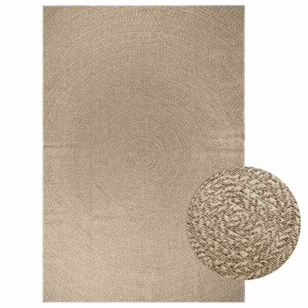 vidaXL Rug ZIZUR Beige 200x290 cm Jute Look Indoor and Outdoor