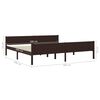 vidaXL Bed Frame without Mattress Solid Pinewood Dark Brown 200x200 cm