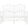 vidaXL Metal Bed Frame without Mattress with Footboard&nbsp;White 120x200cm