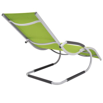 vidaXL Sun Lounger with Pillow Aluminium and Textilene Green