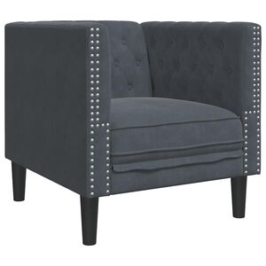 vidaXL Sofa Dark Grey 74.5 x 71 x 70.5 cm Velvet