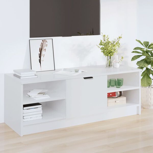 vidaXL TV Cabinet High Gloss White 102x35.5x36.5 cm Engineered Wood