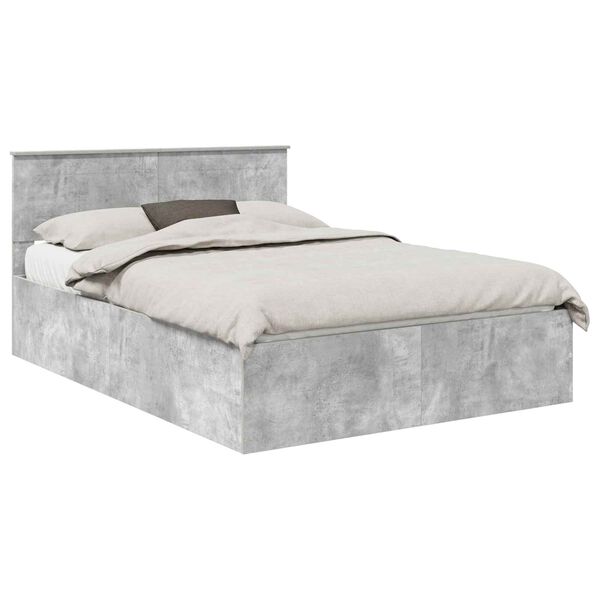 vidaXL Bed Frame Concrete Grey 150 x 200 cm Engineered Wood