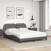 vidaXL Bed Frame without Mattress "Zadar" Grey 160x200 cm Faux Leather