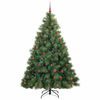 vidaXL Artificial Christmas Tree with 300 LEDs Green 210 cm PE and PVC