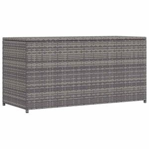 vidaXL Garden Storage Box Grey 120x50x60 cm Poly Rattan