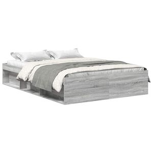 vidaXL Bed Frame without Mattress Grey Sonoma 150x200 cm King Size King Size