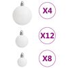 vidaXL 111 Piece Christmas Bauble Set White and Grey Polystyrene