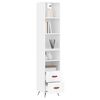 vidaXL Highboard High Gloss White 34.5x34x180 cm Engineered Wood