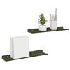 vidaXL Floating Shelf 2 pcs Olive Green 40 x 8.5 x 2.5 cm Steel