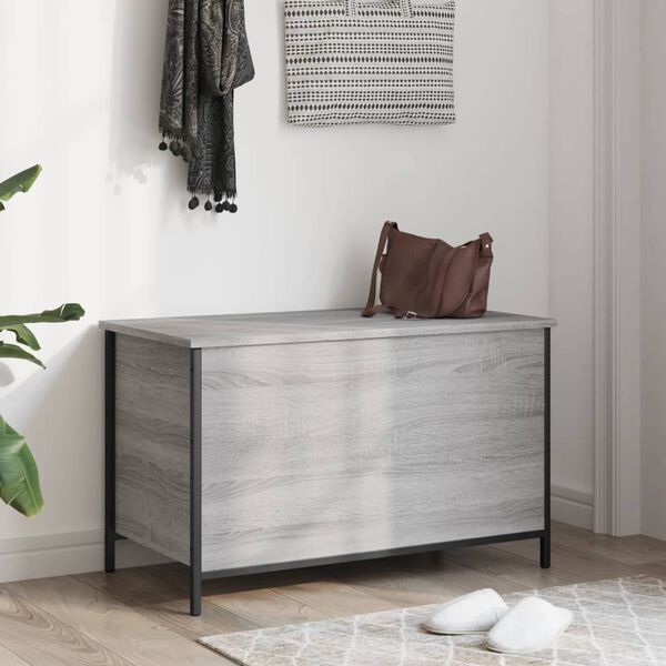 vidaXL Storage Bench Grey Sonoma 80x42.5x50 cm Engineered Wood