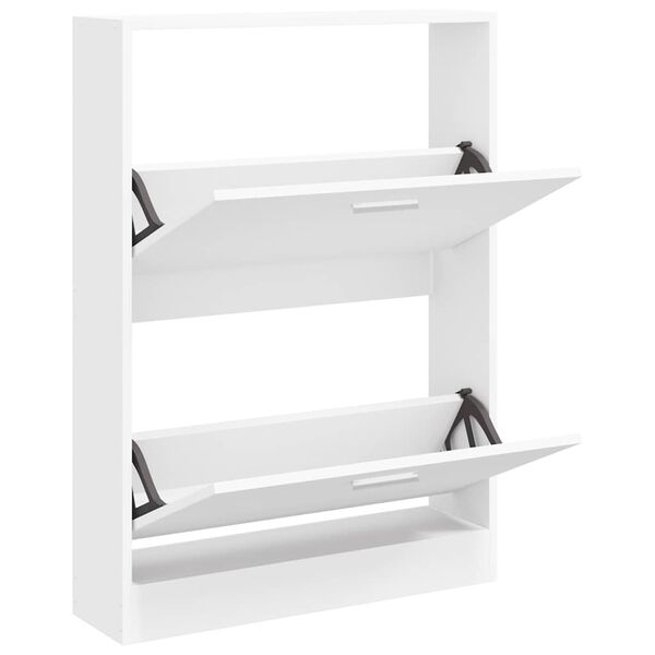 vidaXL Shoe Cabinet White 59x17x81 cm Engineered Wood