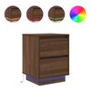 vidaXL Bedside Cabinet with LED Lights&nbsp;Brown Oak 38x34x50 cm
