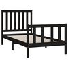 vidaXL Bed Frame without Mattress Black 90x200 cm Solid Wood Pine