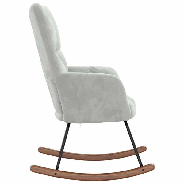 vidaXL Rocking Chair Light Grey 78 x 61 x 98 cm Velvet