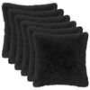 vidaXL Cushion with Pillow HEERLEN 6 pcs Black PV Fleece