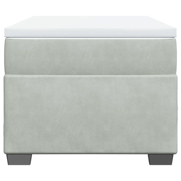 vidaXL Box Spring Bed with Mattress Light Grey 90x200 cm Velvet