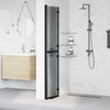 vidaXL Walk-in shower wall Black and dark transparent 90 x 190 cm
