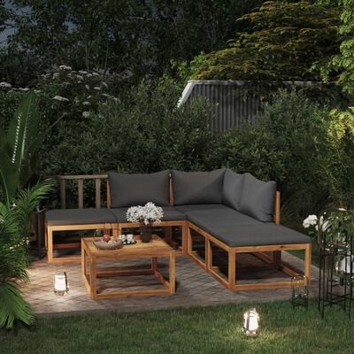 vidaXL 6 Piece Garden Lounge Set with Cushions Solid Wood Acacia (UK/IE/FI/NO only)