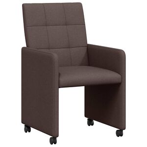 vidaXL Dining Chairs with Wheels 2 pcs Dark brown 58 x 65 x 94 cm