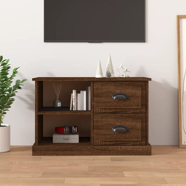 vidaXL TV Cabinet Brown Oak 73x35.5x47.5 cm Engineered Wood