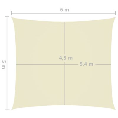 vidaXL Sunshade Sail Oxford Fabric Rectangular 5x6 m Cream