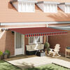 vidaXL Manual Retractable Awning with LED 450x300 cm Orange and Brown