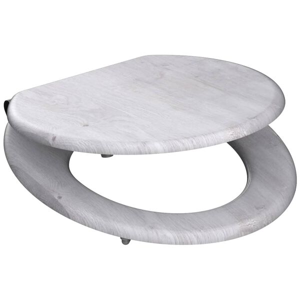 SCH&Uuml;TTE Toilet Seat with Soft-Close LIGHT WOOD MDF