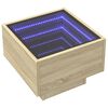 vidaXL Bedside Table with Infinity LED Sonoma Oak 40x40x30 cm