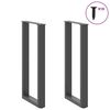 vidaXL Console Table Legs U-Shaped 2 pcs Anthracite 28x(72-73) cm Steel