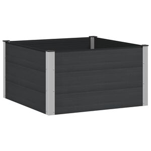 vidaXL Garden Raised Bed Black 100 x 100 x 54 cm WPC and Aluminium