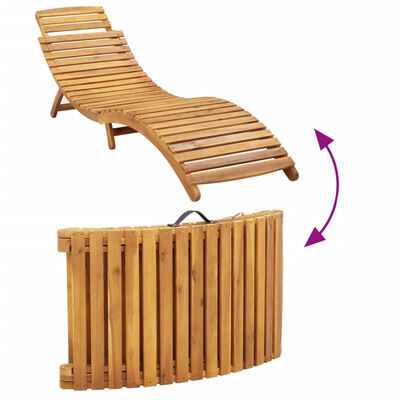 vidaXL Sun Lounger with Cushion Red Solid Wood Acacia