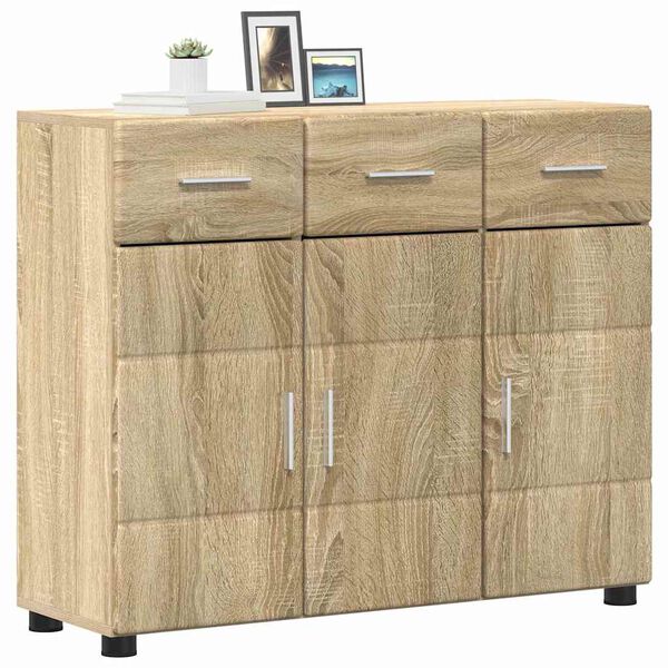 vidaXL Sideboard Sonoma Oak 88.5 x 30.5 x 73 cm Engineered Wood