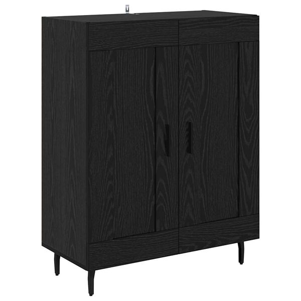 vidaXL Sideboard Black Oak 69.5 x 34 x 90 cm Engineered Wood and Iron