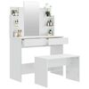 vidaXL Dressing Table Set High Gloss White 96x40x142 cm