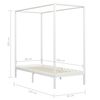 vidaXL Canopy Bed Frame without Mattress White Solid Wood 90x200 cm