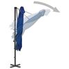 vidaXL Cantilever Garden Parasol with Aluminium Pole Azure Blue 250x250 cm