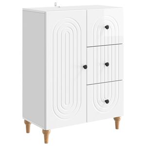 vidaXL Sideboard High Gloss White 66 x 34.5 x 90 cm Engineered Wood