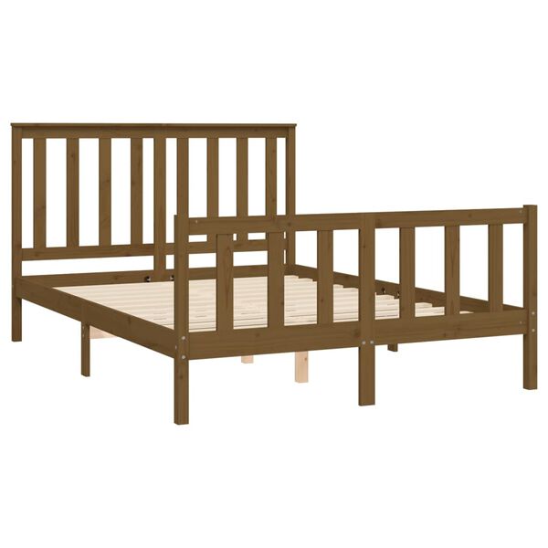 vidaXL Bed Frame without Mattress Honey Brown 140x200 cm Solid Wood Pine